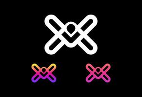 modern creatief brief X logo ontwerp illustratie vector