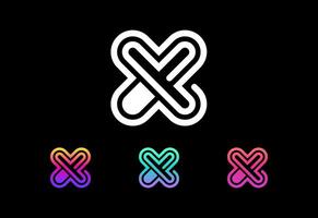 modern creatief brief X logo ontwerp illustratie vector