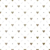 naadloos goud patroon met harten Aan een wit achtergrond vector