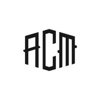 initialen alfabet letter acm pictogram vorm logo sjabloon vector