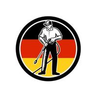 Duitse hogedrukreiniger vlag van Duitsland cirkel retro vector