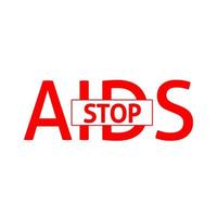 wereld Aids Dag. rood hart 1 december. helpt bij het bewustzijn. hiv-ziekte. banner met de woorden stop aids. het hart dat dicteert vector