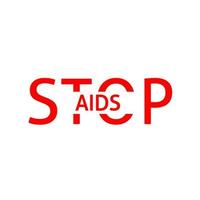 wereld Aids Dag. rood hart 1 december. helpt bij het bewustzijn. hiv-ziekte. banner met de woorden stop aids. het hart dat dicteert vector