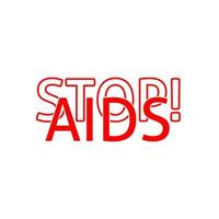 wereld Aids Dag. rood hart 1 december. helpt bij het bewustzijn. hiv-ziekte. banner met de woorden stop aids. het hart dat dicteert vector