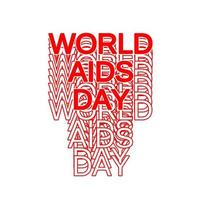 wereld Aids Dag. rood hart 1 december. helpt bij het bewustzijn. hiv-ziekte. banner met de woorden stop aids. het hart dat dicteert vector