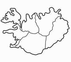 doodle tekening uit de vrije hand van de kaart van IJsland. vector