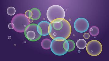 Purper helling achtergrond met transparant bubbels bal vormen. morphing kleurrijk klodders. vloeistof kleuren. banier of teken ontwerp. verzameling van realistisch zeep bubbels achtergrond behang en ieder gebruiken. vector