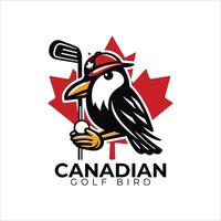 Canadees golf vogel logo, icoon, minimaal logo, silhouet, illustratie vector