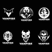 reeks van vampiers minimaal logo ontwerp, icoon, illustratie vector