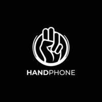 handtelefoon logo ontwerp, icoon, minimaal logo, zwart en wit kleur vector