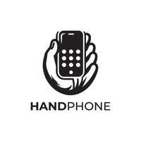 handtelefoon logo ontwerp, icoon, minimaal logo, zwart en wit kleur vector