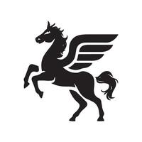 Pegasus, logo, icoon, silhouet zwart en wit kleur ontwerp vector