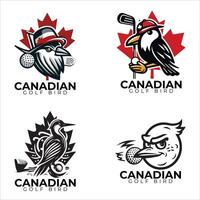 reeks van Canadees golf vogelstand logo, icoon, minimaal logo, silhouet, illustratie reeks van Canadees golf vogelstand logo, icoon, minimaal logo, silhouet, illustratie vector