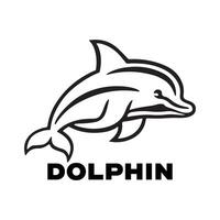 dolfijn jumping logo icoon illustratie Aan wit achtergrond ontwerp stijl vector