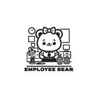 beer werknemer illustratie, logo, icoon, silhouet ontwerp zwart en wit vector