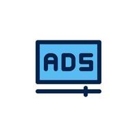 advertenties pictogram ontwerp vectorillustratie met symbool advertentie, video, video afspelen, advertentie, promotie voor reclame business vector