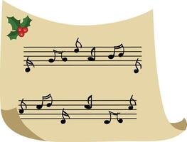 papier met Kerstmis vel muziek- vector