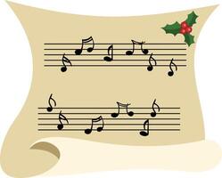 wijnoogst papier met Kerstmis vel muziek- vector