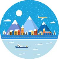 Kerst winterlandschap vector