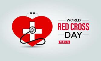 wereld rood kruis dag . sjabloon gevierd in 8 kunnen. banier poster, folder en achtergrond ontwerp. vector