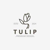 tulp bloem logo met bladeren ontwerp, geschikt voor mode, schoonheid spa en winkel embleem bedrijf vector