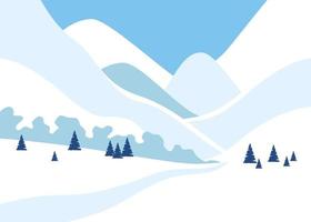 sneeuwresort in de bergen, winterlandschap. gezonde levensstijl, openluchtrecreatie. vector illustratie