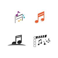 Notitie muziek- logo sjabloon symbool ontwerp vector