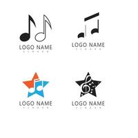 Notitie muziek- logo sjabloon symbool ontwerp vector