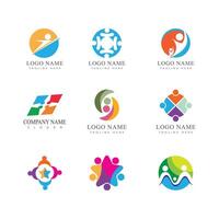 gemeenschap, netwerk en sociaal logo mensen ontwerp vector