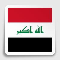republiek van Irak vlag icoon Aan papier plein sticker met schaduw. knop voor mobiel toepassing of web. vector