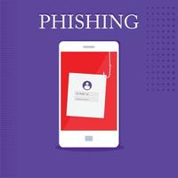 smartphone met phishing alert conceptontwerp vectorillustratie vector