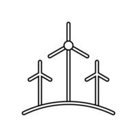 wind energie icoon . windmolen illustratie teken. wind macht fabriek symbool. alternatief energie logo. vector