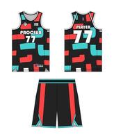 Jersey basketbal sjabloon ontwerp. basketbal uniform mockup ontwerp. concept ontwerp basketbal Jersey. vector