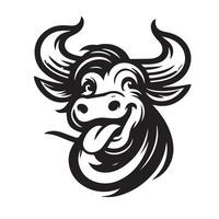 stier - een speels stier gezicht logo concept ontwerp vector