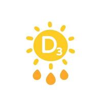 d3 vitamine icoon met een zon vector