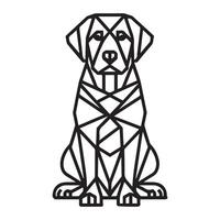 veelhoekige hond schets - meetkundig labrador retriever hond illustratie in zwart en wit vector