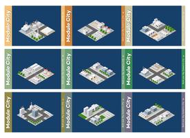 Set van stedelijke gebieden met modules vector