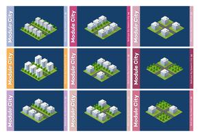 Set van stedelijke gebieden met modules vector