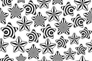 abstracte sterren naadloze patroon. zwart-wit naadloos patroon met gestileerde monochroom sierlijke sterren. vector