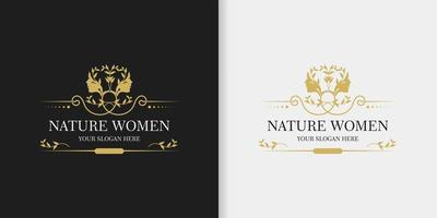 combinatie natuur en vrouwen logo ontwerp vector