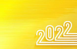 gelukkig nieuwjaar 2022 gele minimalistische achtergrond vector