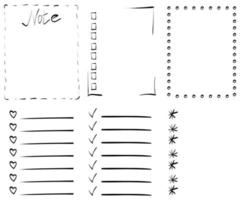 set lijsten voor een notebook vector