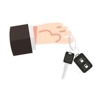 hand- Holding auto sleutel met alarm sleutelhanger vector