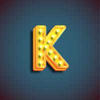 &#39;Broadway&#39; karakter met lampen van een lettertype, vectorillustratie vector