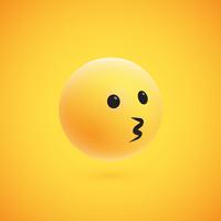 Leuke hoog-gedetailleerde gele 3D emoticon voor Web, vectorillustratie vector