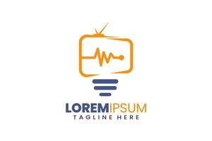 lamp televisie geneeskunde modern vlak uniek logo sjabloon en minimalistische TV lamp logo sjabloon vector