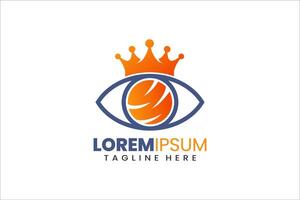 modern vlak uniek koning oranje ogen logo sjabloon en minimalistische fruit koning logo sjabloon ontwerp vector