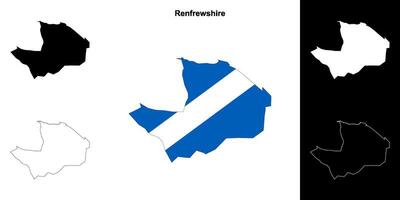 renfrewshire blanco schets kaart reeks vector