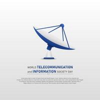 wereld telecommunicatie en informatie maatschappij dag vector