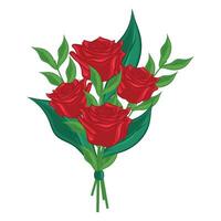 realistisch gedetailleerd roos bloemen boeket vector